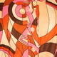 Feelgood-Dress 3/4-Arm Circles and Forms creme-ovaltine-orange