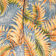 Leaves on stripey-blue background