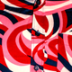 Colourful Waves creme, black, red, rose