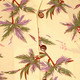 Shortsl. Palms dark-creme, brown, lilac