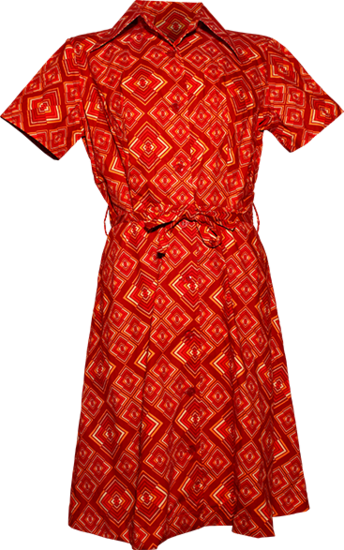 Shortsl. 70's Dress Rhombus rust