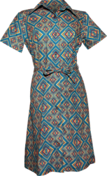 Shortsl. 70's Dress Rhombus turquoise