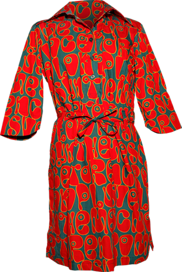 Feelgood-Dress 3/4-Arm Moloko petrol-red-orange