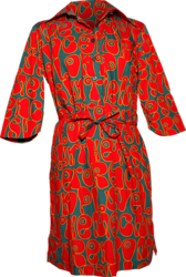 Feelgood-Dress 3/4-Arm Moloko petrol-red-orange