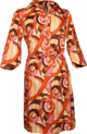 Feelgood-Dress 3/4-Arm Circles and Forms creme-ovaltine-orange