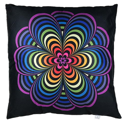 Op-Art-Flower black, multi-coloured