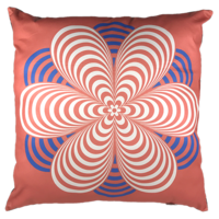 Op-Art-Flower orange, creme-blue