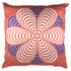 Op-Art-Flower orange, creme-blue