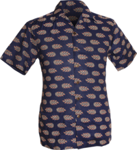 Shortsl. Leaves blue, creme, bordeaux