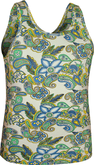 Singlet Paisley blue, yellow