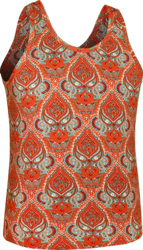 Singlet Paisley orange, turquoise