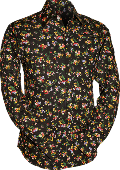 Multi-Coloured Flowers black