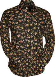 Multi-Coloured Flowers black