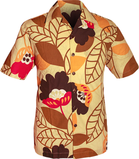 Shortsl. Big Flowers creme, brown, orange
