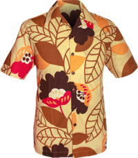 Shortsl. Big Flowers creme, brown, orange