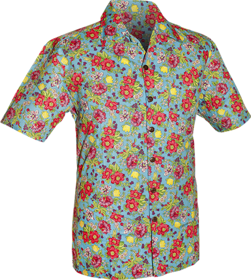 Shortsl. Bright Flowers sky-blue