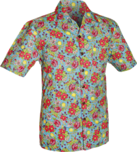 Shortsl. Bright Flowers sky-blue