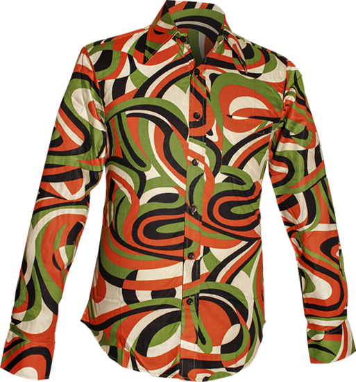 Colourful Waves creme, black, green, orange