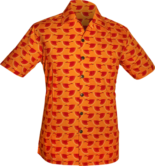 Shortsl. Graphical Bird orange , red