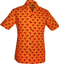 Shortsl. Graphical Bird orange , red