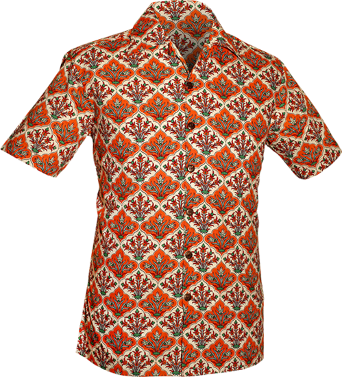 Shortsl. Flower Tile creme , orange