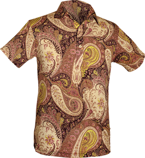 Polo-Shirt Paisley creme , violet , old-rose