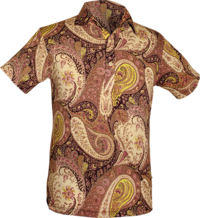 Polo-Shirt Paisley creme , violet , old-rose