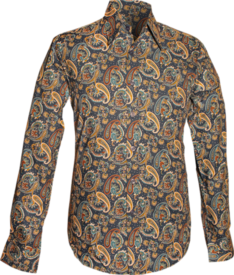 Paisley blue , creme , rust