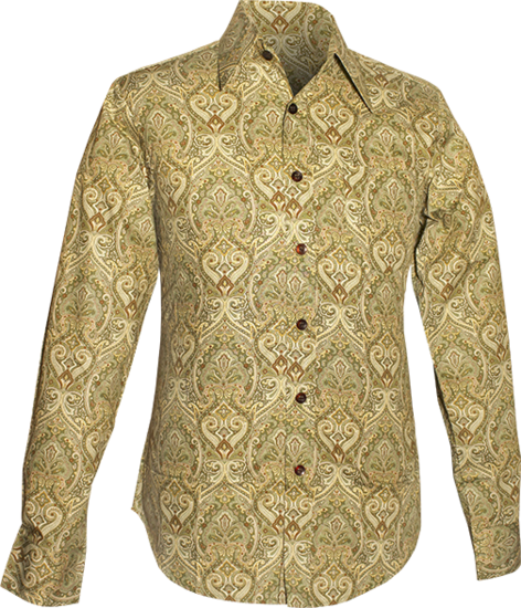 Ornamentical Paisley creme , green , brown
