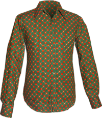 70's Flower green, orange