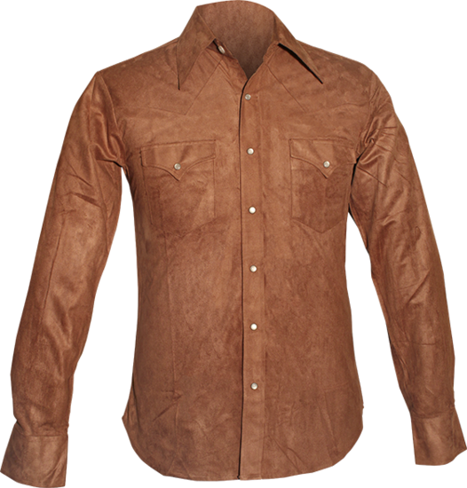 Cowboy-Shirt Simulated Suede light-brown