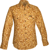 Worker-Shirt Paisley & Flowers creme, mustard