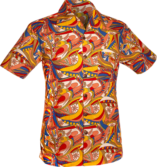 Shortsl. Psychedelic Flowers creme, blue, red, old-rose